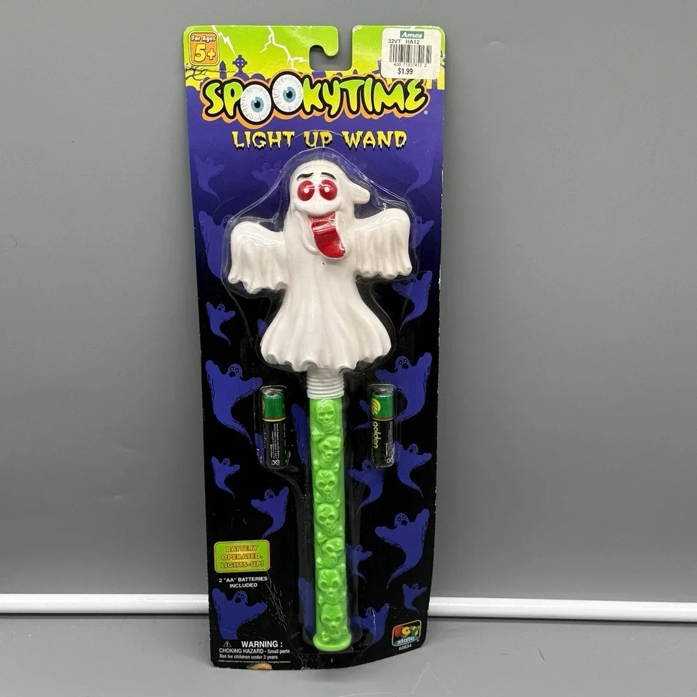 Vintage 2001 Spookytime Ghost Light Up Halloween Wand Toy State NIP Sealed